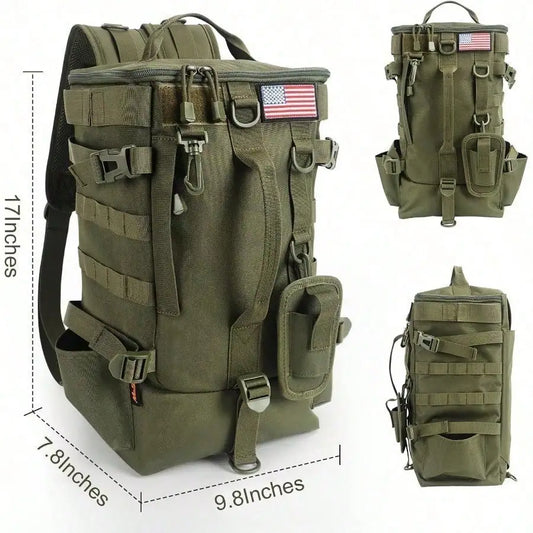 Large Capacity Fishing Backpack with Rod Holders