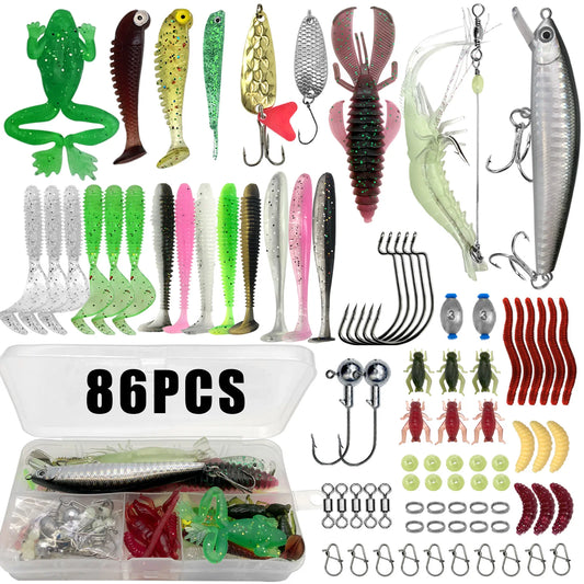 Multi-Lure Fishing Kit For Bass, Trout & Pike