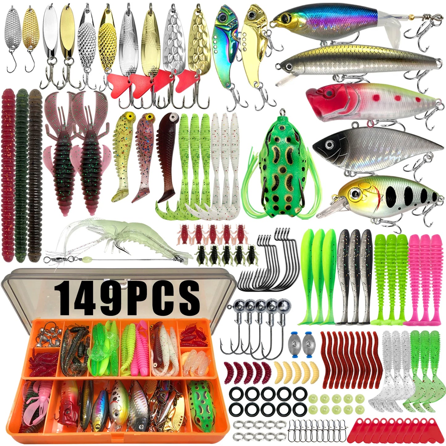 Multi-Lure Fishing Kit For Bass, Trout & Pike