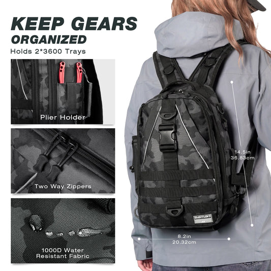 Fishing Sling Backpack with Rod Holder