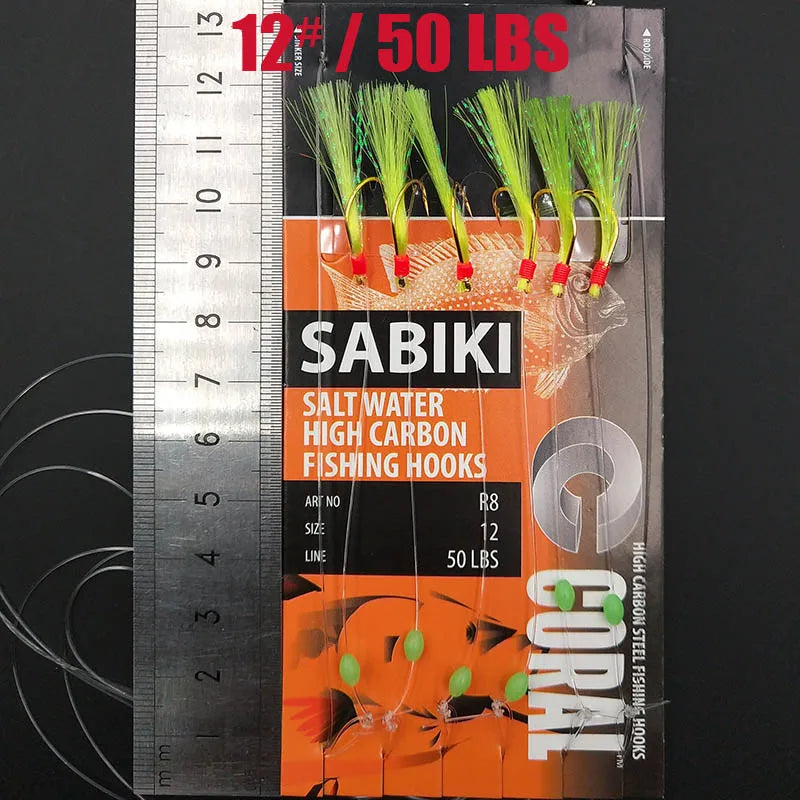 Glow In The Dark Sabiki Fishing Rig Hook