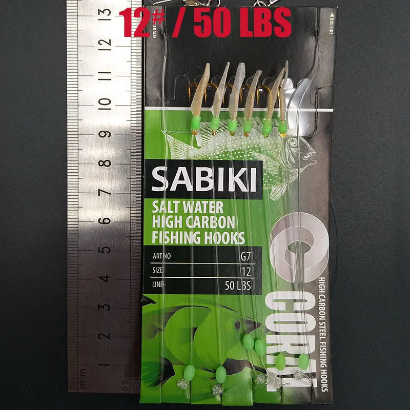 Glow In The Dark Sabiki Fishing Rig Hook
