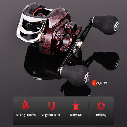 All Metal Baitcasting Reel – 7.2:1 High Drag Reel