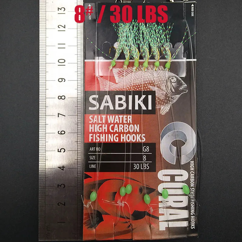 Glow In The Dark Sabiki Fishing Rig Hook