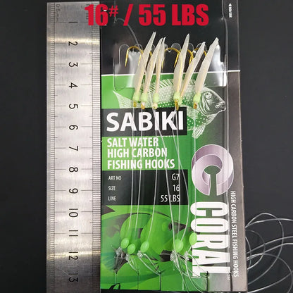 Glow In The Dark Sabiki Fishing Rig Hook