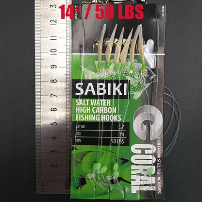 Glow In The Dark Sabiki Fishing Rig Hook
