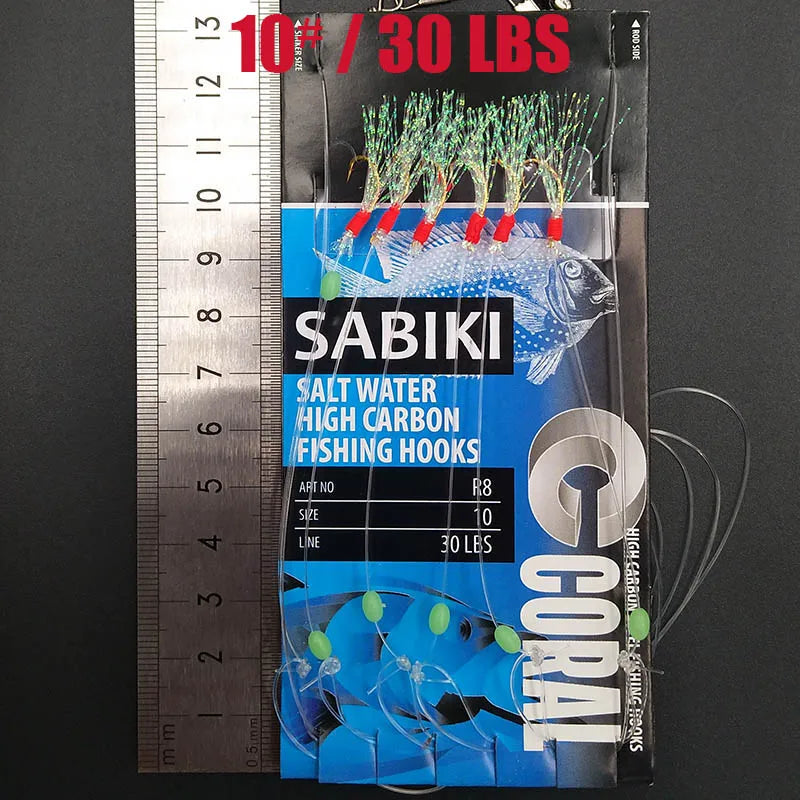 Glow In The Dark Sabiki Fishing Rig Hook
