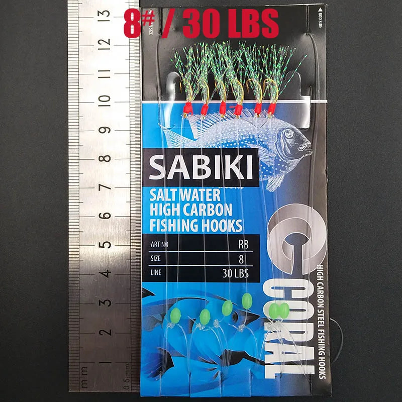 Glow In The Dark Sabiki Fishing Rig Hook