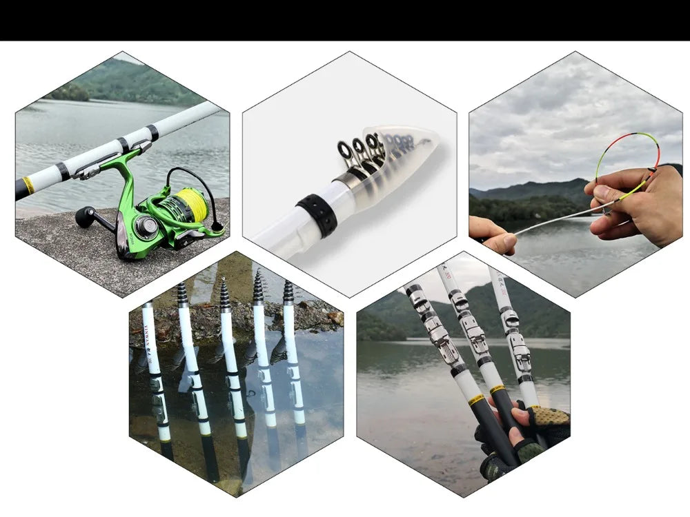 Carbon Fiber Telescopic Travel Fishing Rod