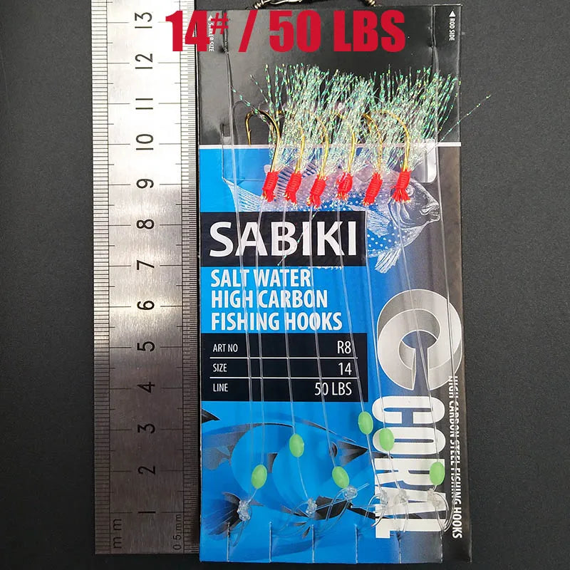 Glow In The Dark Sabiki Fishing Rig Hook