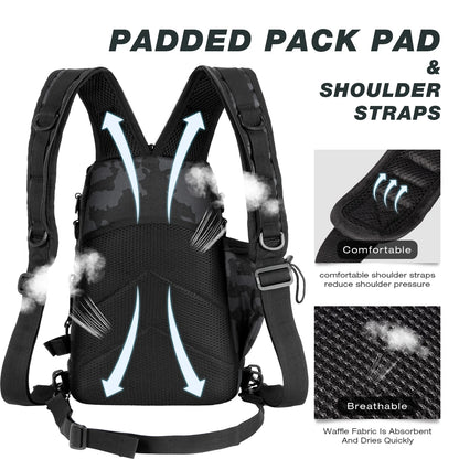 Fishing Sling Backpack with Rod Holder