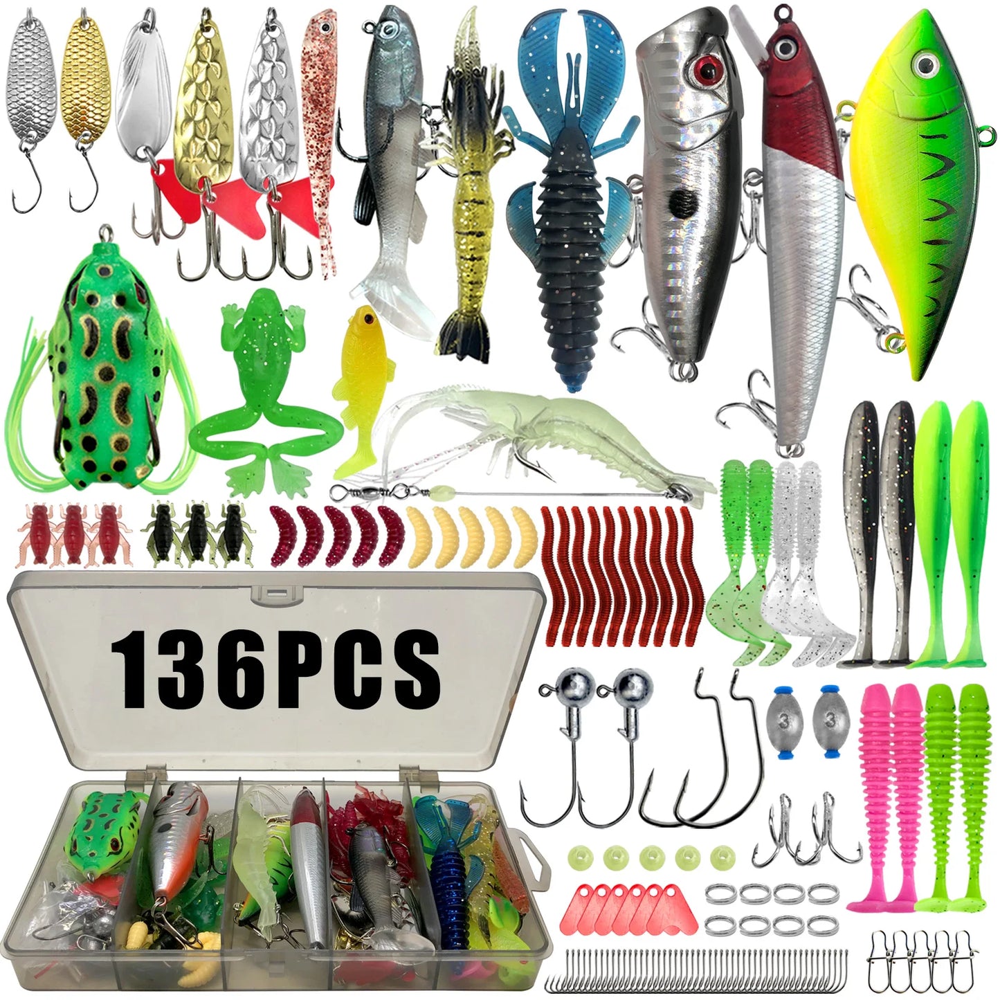 Multi-Lure Fishing Kit For Bass, Trout & Pike