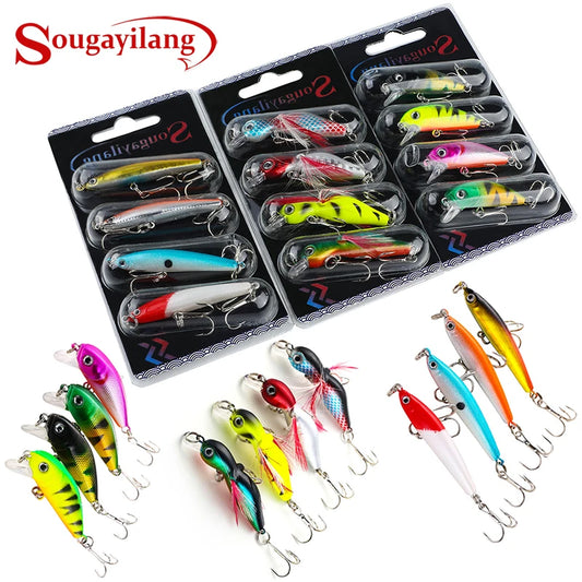 Sougayilang 4pc Bass Fishing Wobbler Set