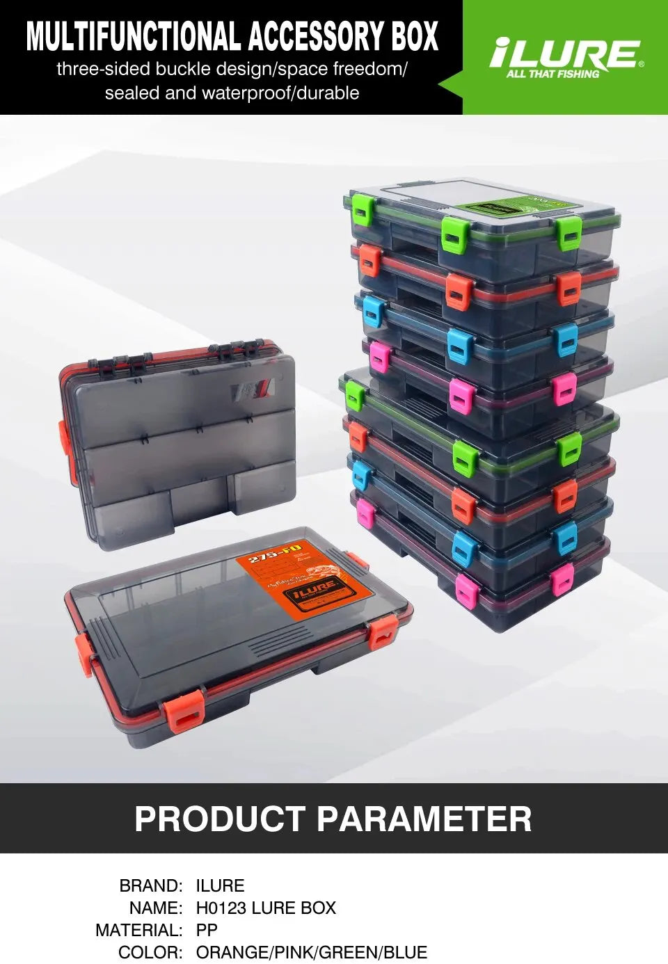 Tackle Box Large Capacity Waterproof Hook Storage Lure Bait Tray