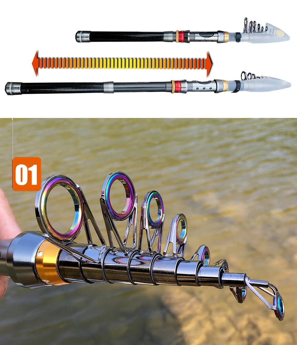 Carbon Fiber Telescopic Rod & Reel Combo