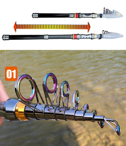 Carbon Fiber Telescopic Rod & Reel Combo