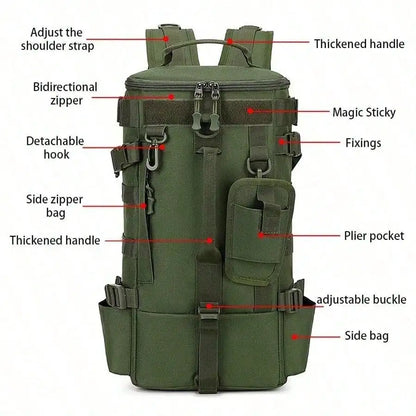Large Capacity Fishing Backpack with Rod Holders