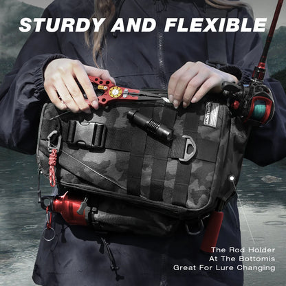 Fishing Sling Backpack with Rod Holder