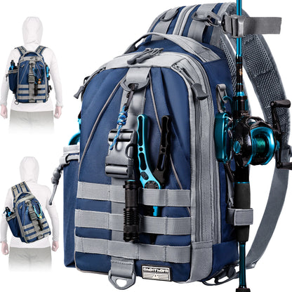Fishing Sling Backpack with Rod Holder