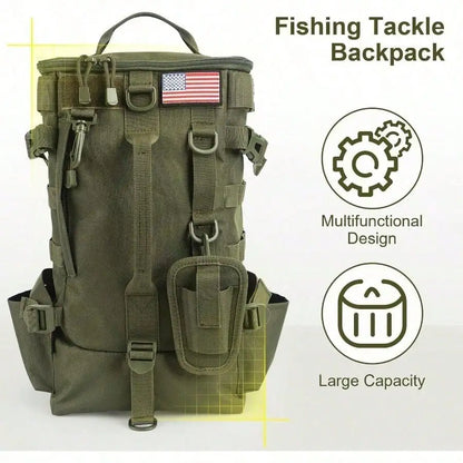Large Capacity Fishing Backpack with Rod Holders