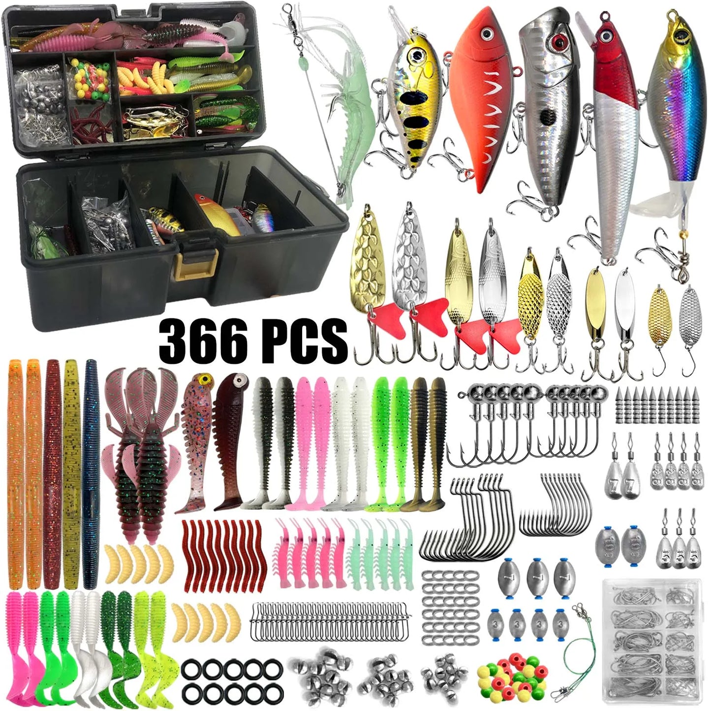 Multi-Lure Fishing Kit For Bass, Trout & Pike