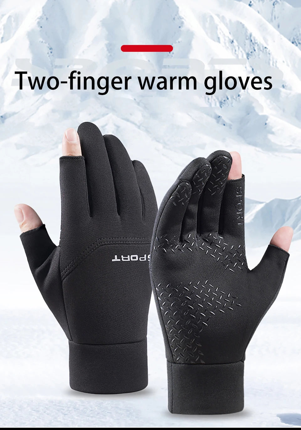 Winter Fishing Gloves with Touchscreen Fingers