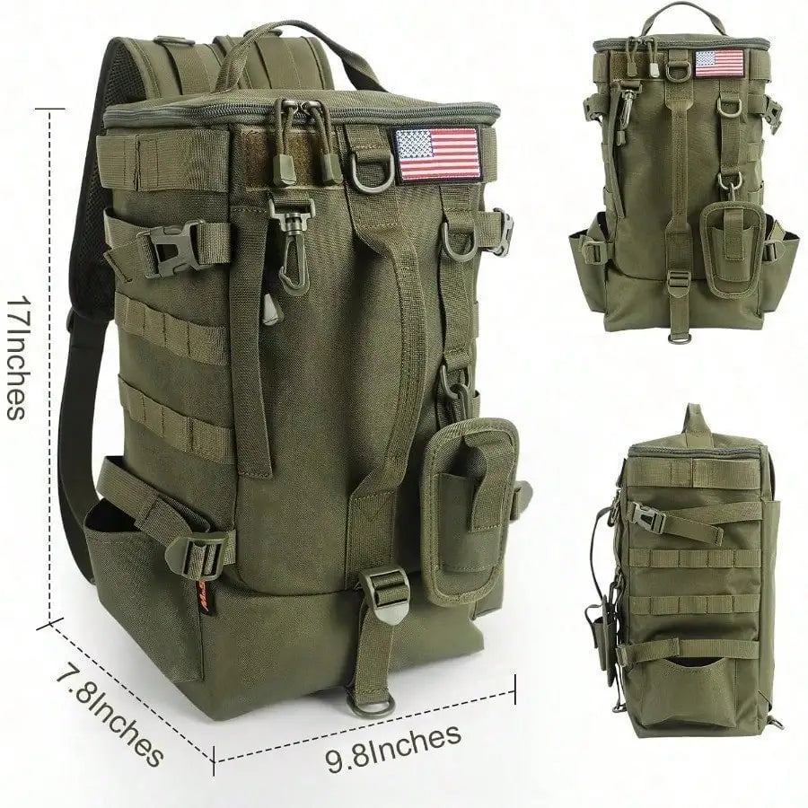 Large Capacity Fishing Backpack with Rod Holders
