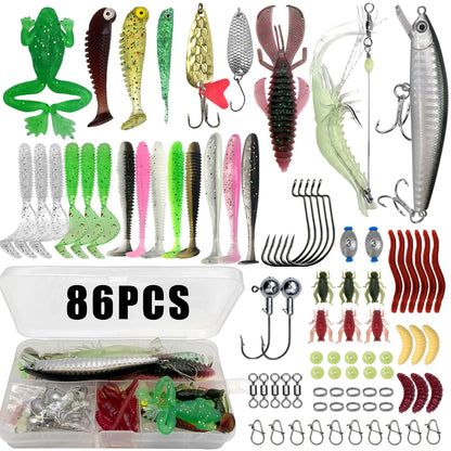 Multi-Lure Fishing Kit For Bass, Trout & Pike