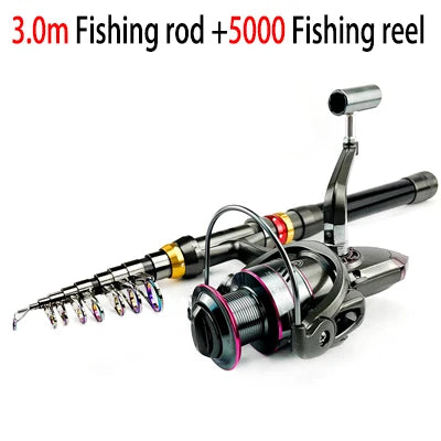Carbon Fiber Telescopic Rod & Reel Combo
