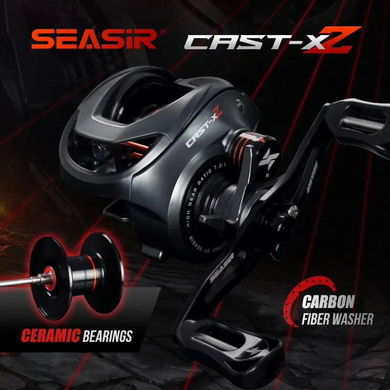SEASIR Cast X2 Baitcasting Reel – 7.3:1 Carbon Fiber Reel