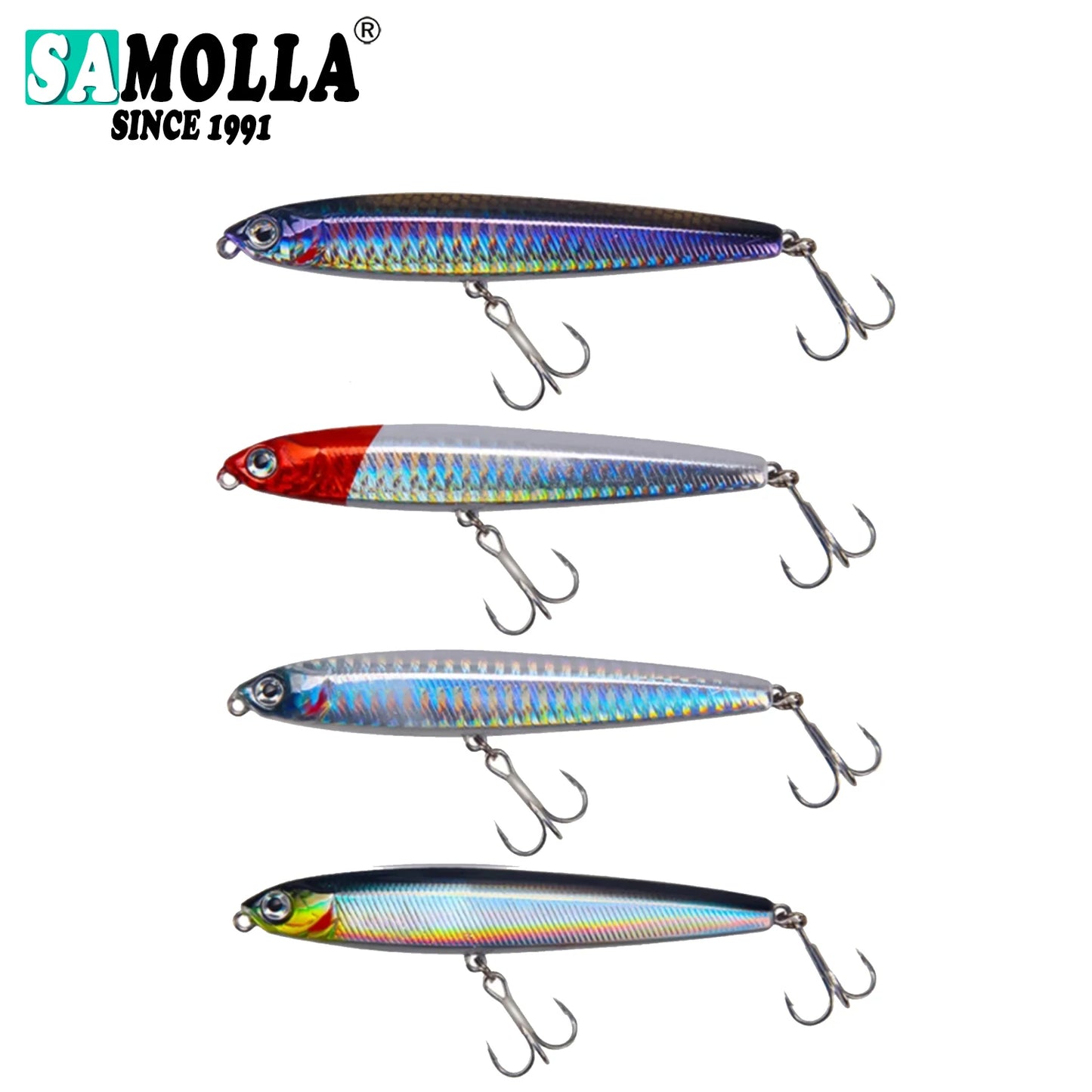 4pcs Pencil Sinking Bass Fishing Lure Set