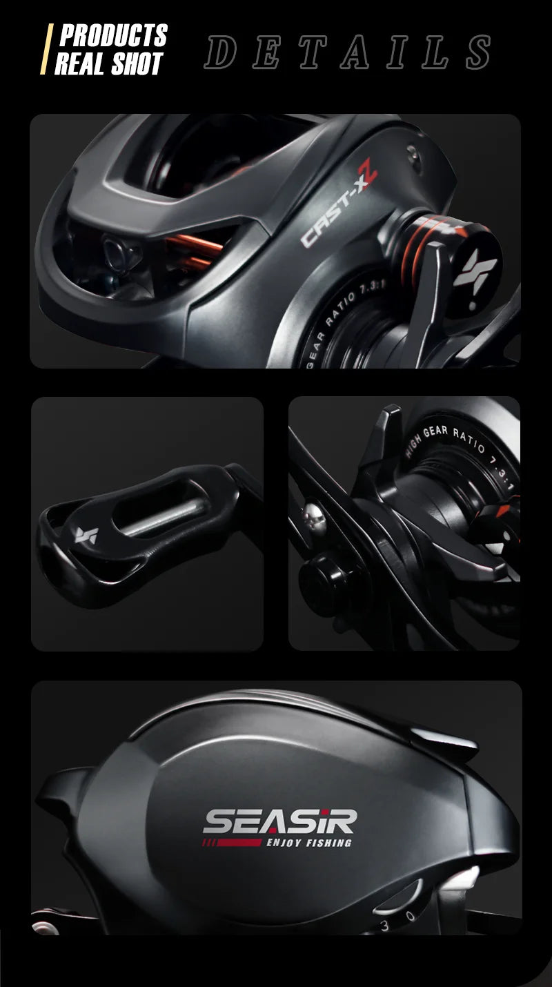 SEASIR Cast X2 Baitcasting Reel – 7.3:1 Carbon Fiber Reel
