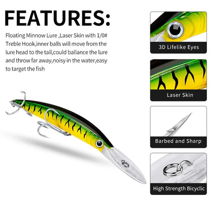 Deep Diving Minnow Fishing Lure