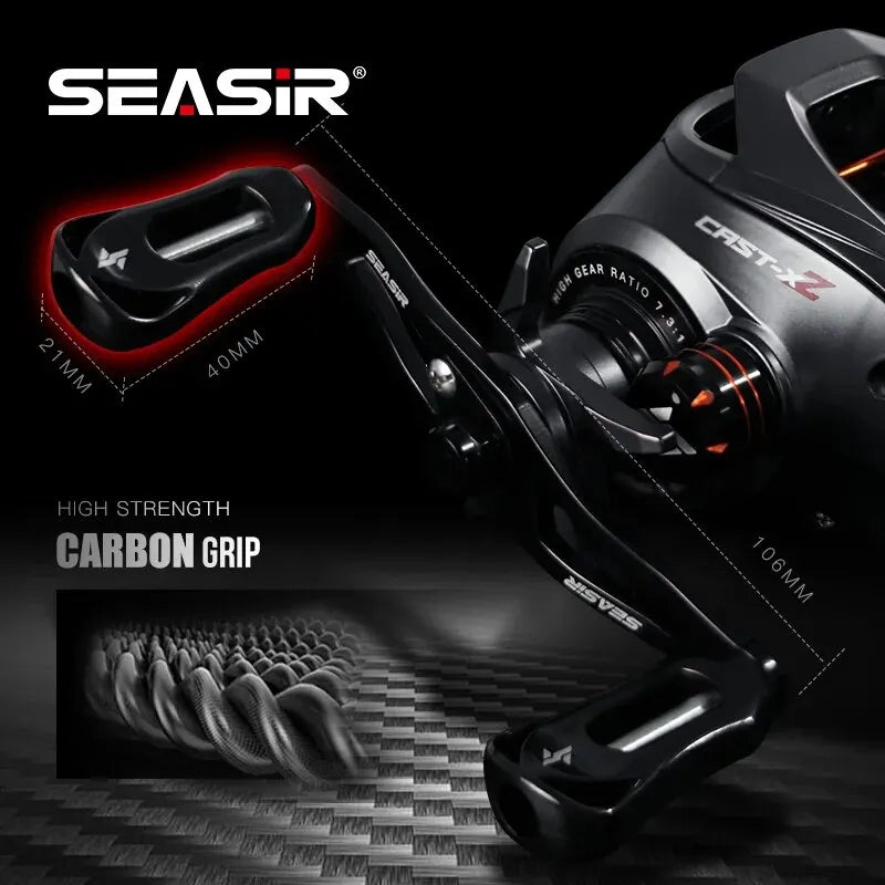 SEASIR Cast X2 Baitcasting Reel – 7.3:1 Carbon Fiber Reel