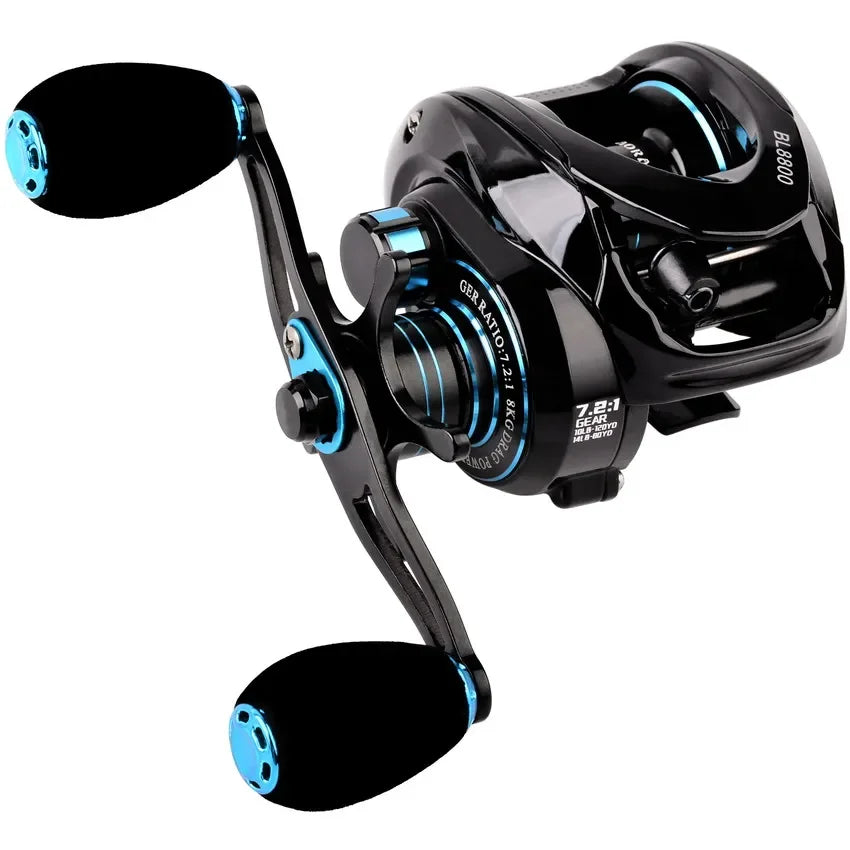 All Metal Baitcasting Reel – 7.2:1 High Drag Reel