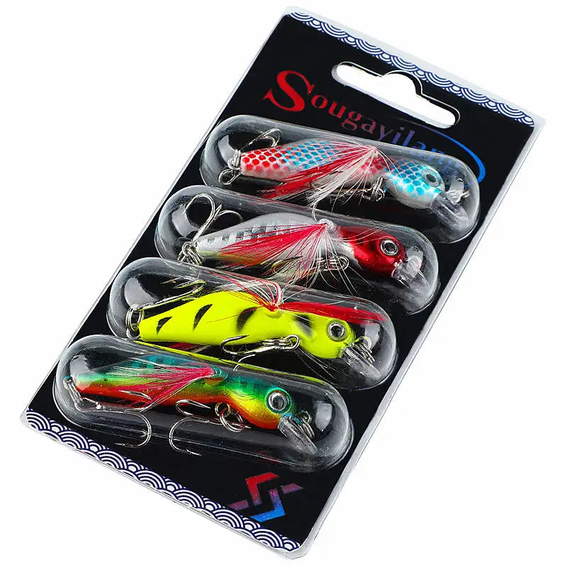 Sougayilang 4pc Bass Fishing Wobbler Set