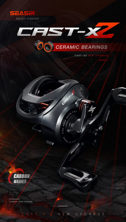 SEASIR Cast X2 Baitcasting Reel – 7.3:1 Carbon Fiber Reel