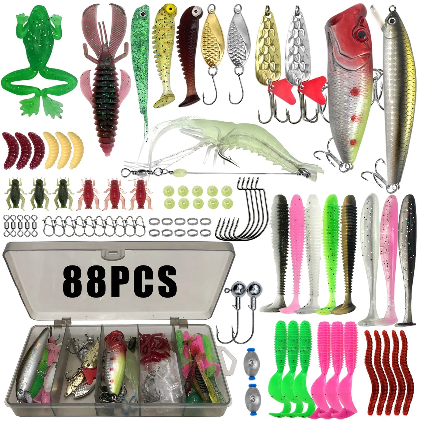 Multi-Lure Fishing Kit For Bass, Trout & Pike